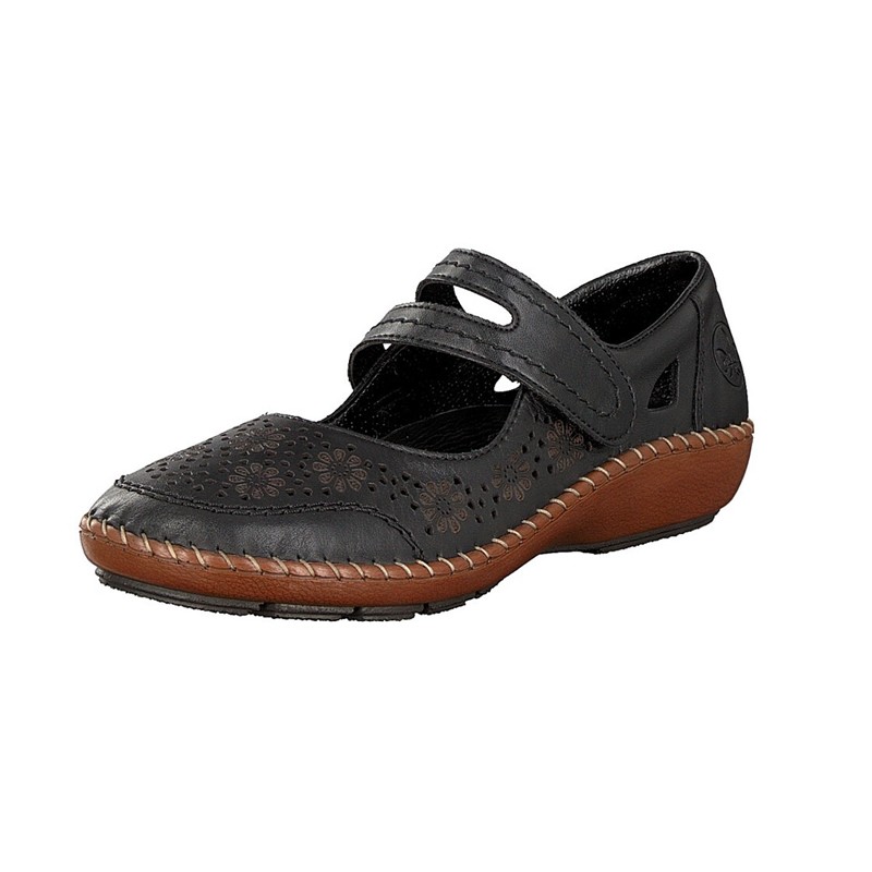 Slip On Rieker 44875-00 Para Mulher - Pretas